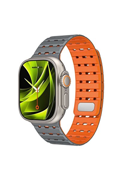 Mobile Origin Curea magnetică din silicon pentru Apple Watch, gri/portocaliu