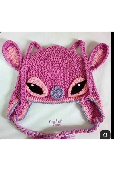 diğerr1 قبعة ميجاهان بوتيك ستيتش للفتيات باللون الوردي