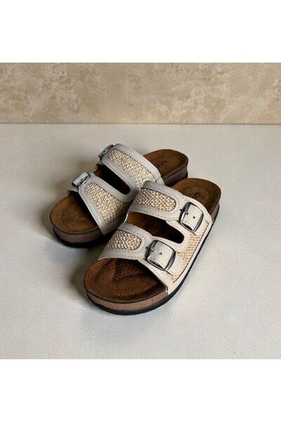 Daye Women's Double Buckle Orthopedic Sole Soft Home Seaside Daily Slippers