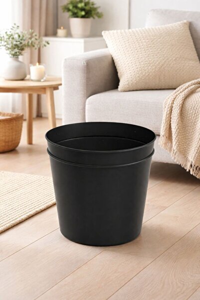 PNR HİJYEN Masa Altı Düz Çöp Kovası Siyah Renk