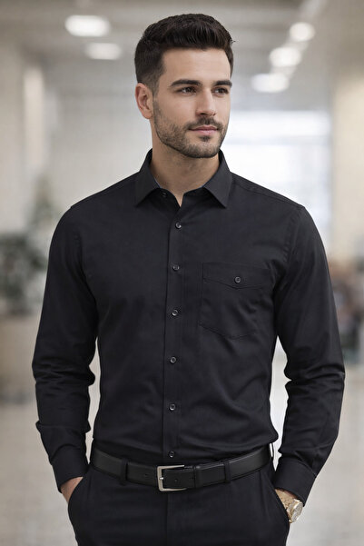 COLVIS MAN Klasik Uzun Kol Cepli Pamuklu Şamre Ofis Lik Hediye Kutulu Erkek G...