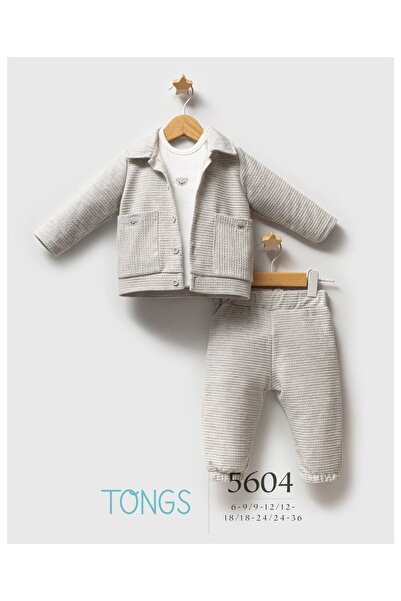 BUDİ HOME Tongs Baby Classic Bear 3'Lü Takım 5604 Gray