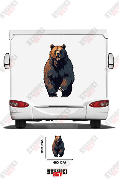 STİCKERCI BEY Standing Bear Visual Caravan Sticker Covering
