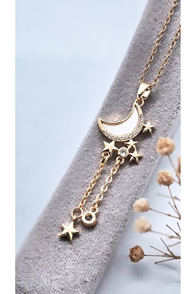 Serenity قلادة فولاذية على شكل هلال متدلي