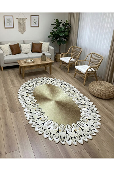 MyDecoRoom Makinede Yıkanabilir Kaymaz Taban Antialerjik Dekoratif Salon Otur...