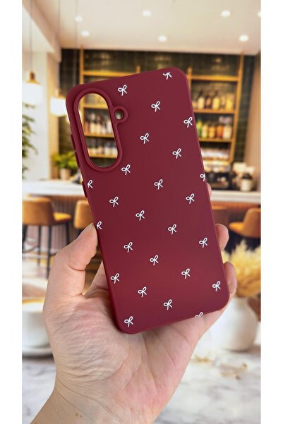 Vip Case Samsung Galaxy A26 Compatible White Bow Patterned Silicone Shock-Abs...