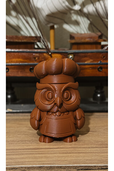 PrintaBox Aşçı Baykuş Biblo | Mutfak Temalı Dekoratif 3D Baskı Figür