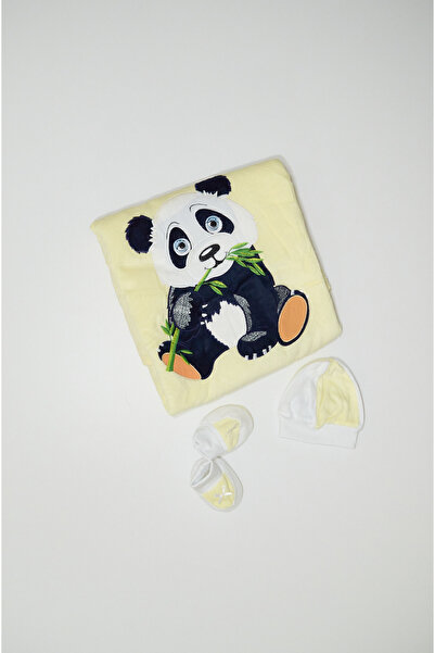 Baby Slon Kids Clup Kışlık kadife elyaf dolgulu panda nakışlı fermuarlı çıtçı...