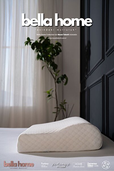 Bella Home Visco Curved Orthopedic Pillow - 55X35 - White with Original Bag