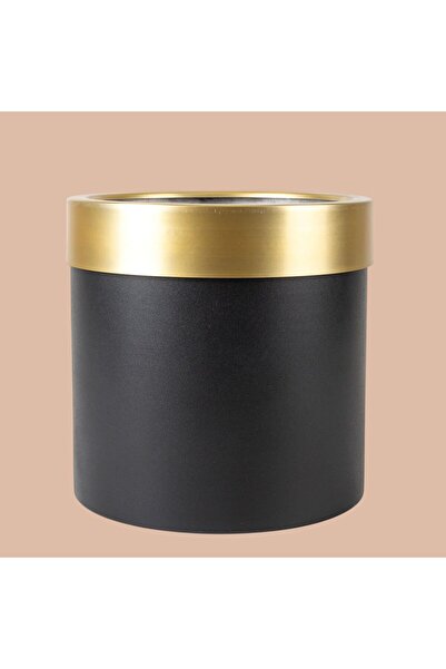 ERHAN FLOWERS Aura Metallic Serisi saksı - Minimalist Tasarım 25x25 cm (SİYAH...