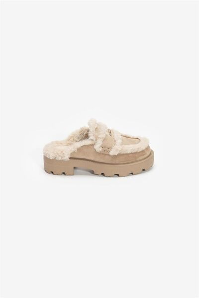 Guess Women's Beige Suede Slippers