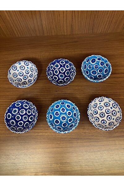 Emre Hediyelik طقم أوعية تقديم الوجبات الخفيفة مكون من 6 قطع مزينة بخرز العين...