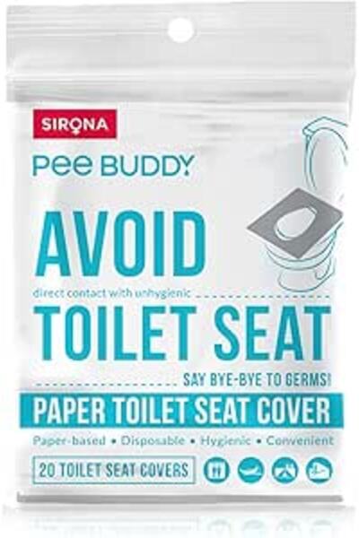 PEE BUDDY أغطية مقاعد المرحاض للاستخدام مرة واحدة من بي بادي | عبوة من 40 غطا...