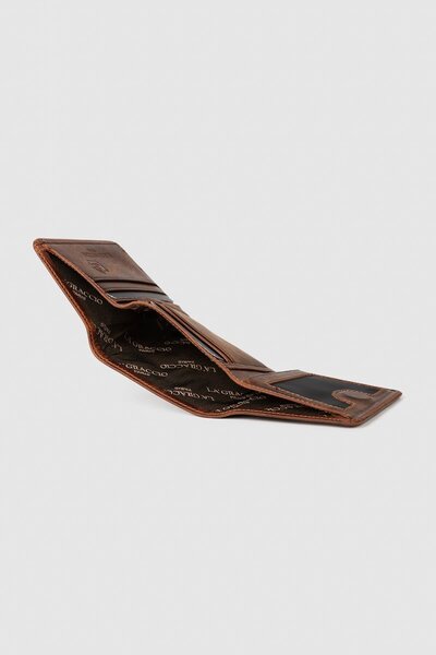 Store محفظة رجالية من الجلد الطبيعي بثلاثة حماية من تقنية RFID ومغناطيسية