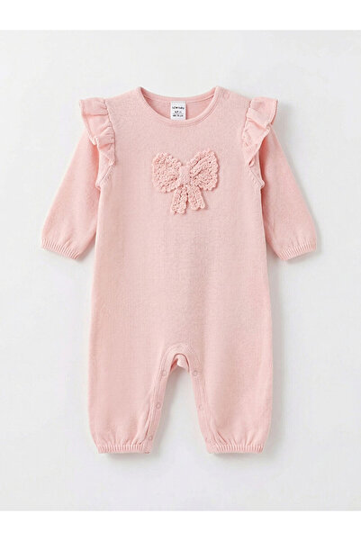 LC Waikiki Lcw Baby Pink Bow Figured Baby Girl Jumpsuit