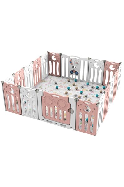LITTLE ANGEL Foldable Baby Playpen With Fence For Indoor 18 pcs