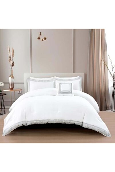 Alhabib bedding White microfiber double bedspread, fits a 200x200cm bed, 7 pi...