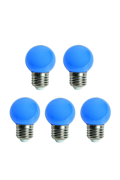 PUFFIN Mavi Led Gece Lambası Ampulu 5 Adet E 27 Duy