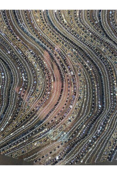 Metroteks Tekstil Premium Kalite Pul ve Taş İşlemeli Gelinlik, Nişanlık Ve Ab...