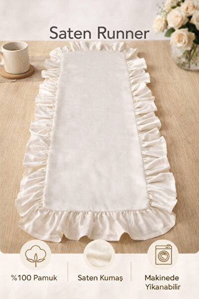 WEXSA Πολυτελής ριντζόνερ με βολάν, ραμμένο με overlock, 100% βαμβακερό σατέν...