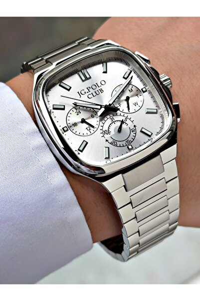 JG. Polo Club Functional Silver Color 5 Atm Water Resistance Steel Case Men's...