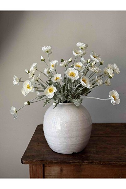 creaminhome Yapay gelincik çiçeği beyaz