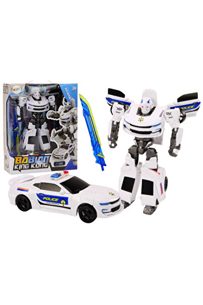 LEAN Αυτο-ρομπότ 2 σε 1 Μεταμορφώσιμο Αστυνομικό Αυτοκίνητο, Λευκό