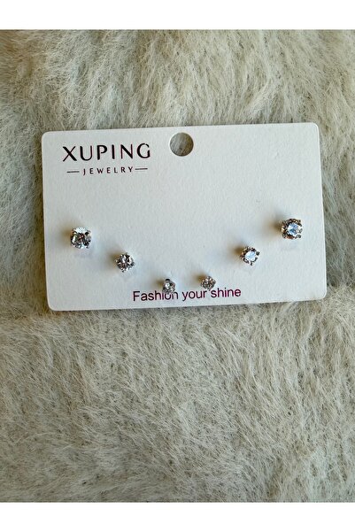 XUPING JEWELRY 3 Farklı Boy Tektaş Küpe