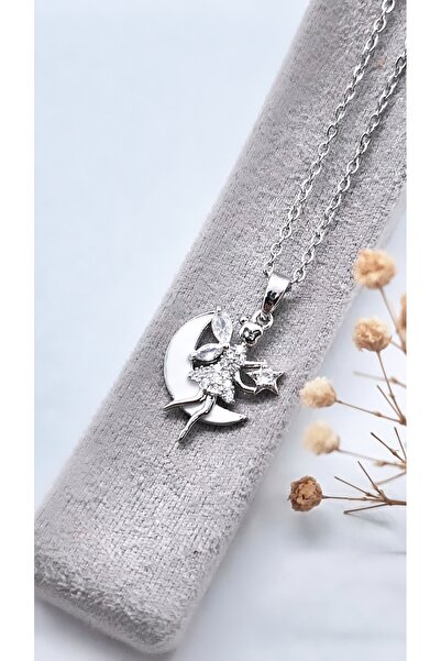 Serenity قلادة فولاذية على شكل هلال جالس