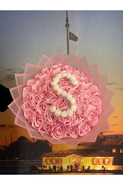 BUKET DÜNYASI 41 Li Led Işıklı Solmayan Gül HARFLİ - PEMBE GÜL DIŞI PEMBE Ist...