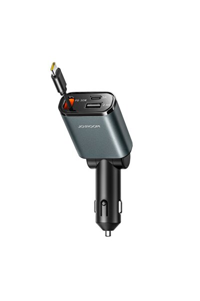 Joyroom شاحن سيارة قابل للسحب 3 في 1 من JR-CCL07 - رمادي 60 واط