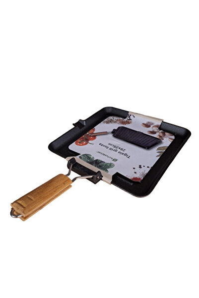 HYVESTO Cast iron grill pan 28x28 cm, with removable handle, compatible with ...