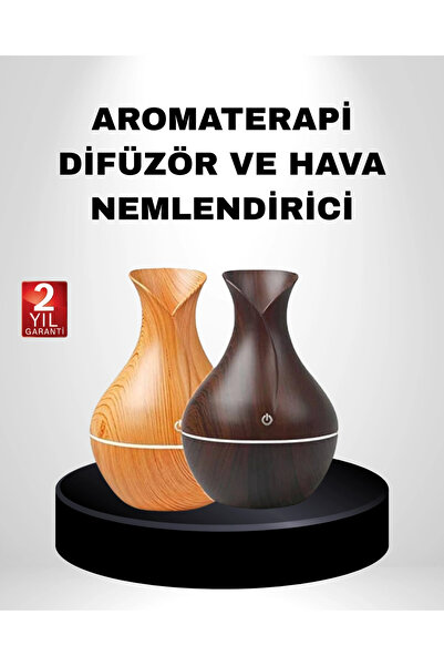 Epilons Wooden Patterned Aromatherapy Diffuser 130 ml Ultrasonic and 7 Colors...