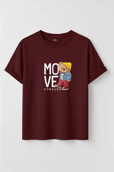 DK DAKSEL Πολύχρωμο μπλουζάκι Move Forward Teddy Bear με τύπωμα 100% βαμβακερ...