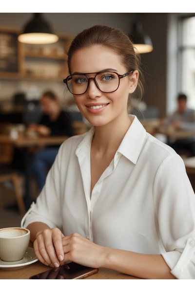 Olivier Philippe Fable Brown Blue Light Protection Glasses