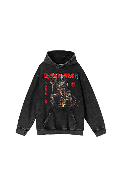 Le Savu Washable Rock Series Iron Maiden Series Printed Unisex Hooded Oversiz...