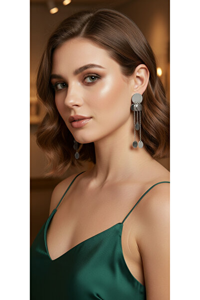 canlisepet Dangling Sequin Chain Earrings