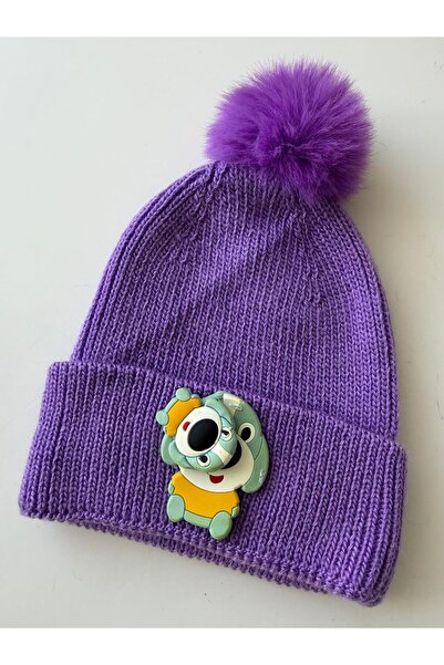 Bumelo Children's Beanie with Pompom and Rotating Accessories with a Dog