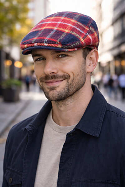 PaminBags Aksesuar Elastic Plaid 10 Duck Cap Hat