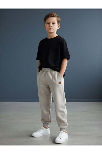 Zekids Boys' Cotton Soft Textured Sweatpants with Elastic Waistband and Cuffs