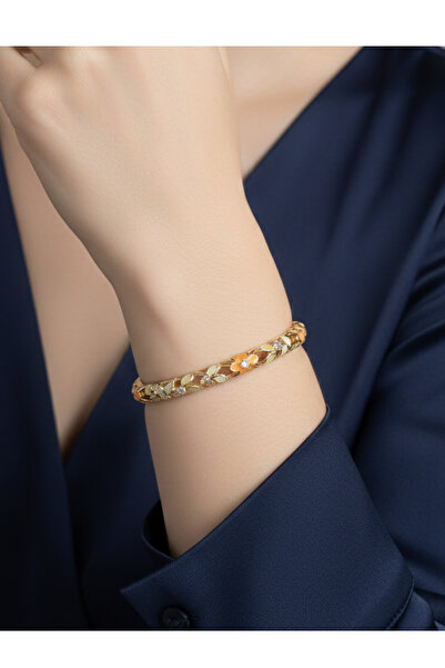 BORENO Stainless Steel Enamel Cuff Bracelet