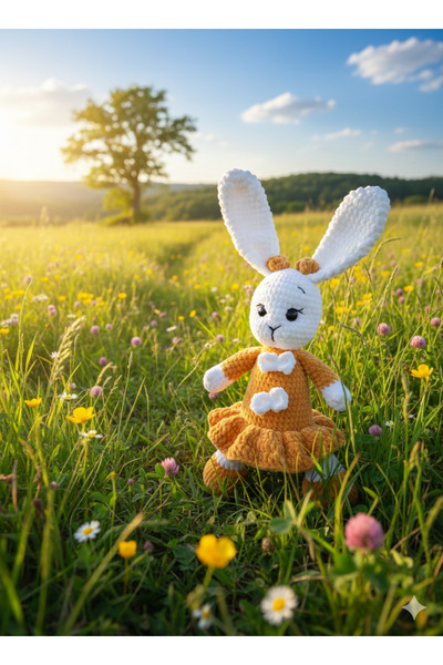 AURA CONCEPTS EL ÖRGÜSÜ AMİGURUMİ TASARIM BEBEK SEVİMLİ TAVŞAN PAPATYA 🌼😂