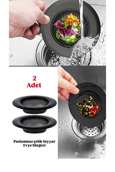 ÇEÇEN HOME (2 Adet) Seyyar Lavabo Süzgeci Paslanmaz Çelik Mutfak Lavabo Evye ...