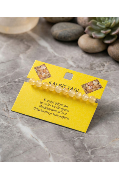 Playaks Vibrant Yellow Calcite Natural Stone Energy Bracelet