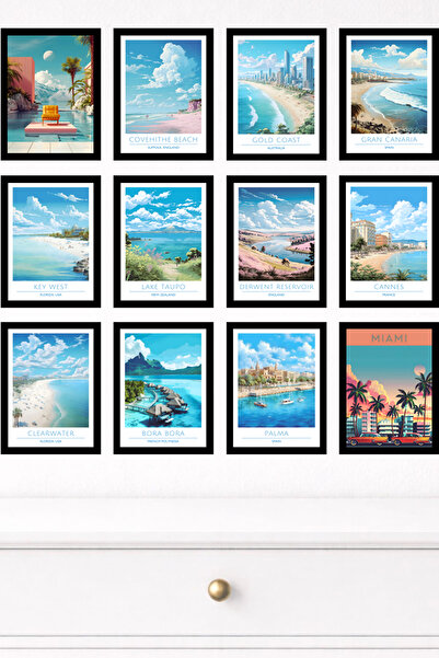 UNT Set de pictură murală modernă cu aspect de cadru din 12 piese – 15x20 cm ...