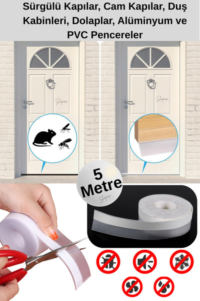 Shopura Kapı ve Pencere Bandı, PVC Kapı, Duşakabin ve Cam İçin Rüzgar - Haşer...