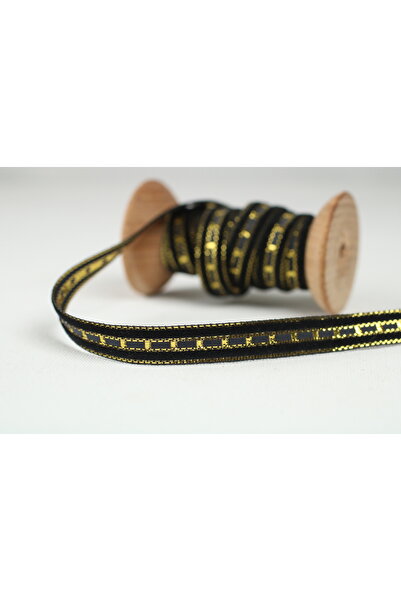 kadifecim Altın Simli Kadife Kurdele 1cm 5mt, Şeker, Süsleme, Paketleme, Hedi...