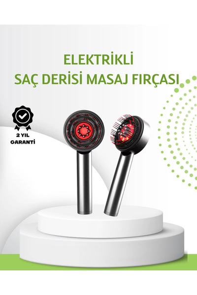 CT STONES Şarjlı Saç Derisi Masaj Cihazı Kırmızı Işık Ve 3D Tarak Dişli