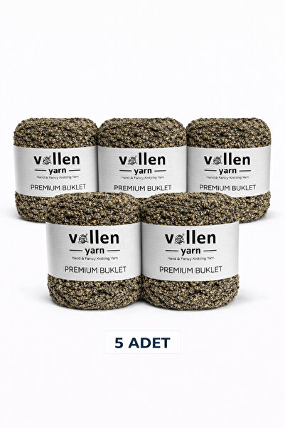 vollen yarn Premium Buklet İp 5 ADET 100 g 150 m | Yumuşak, Hafif ve Parlak D...
