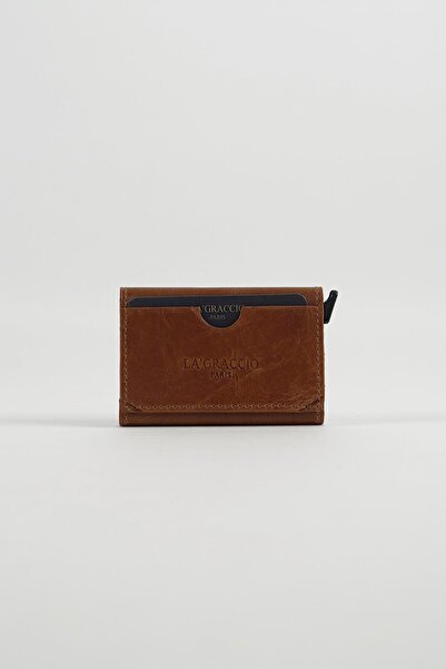 Store Sace Unisex Genuine Leather Mechanical Card Holder